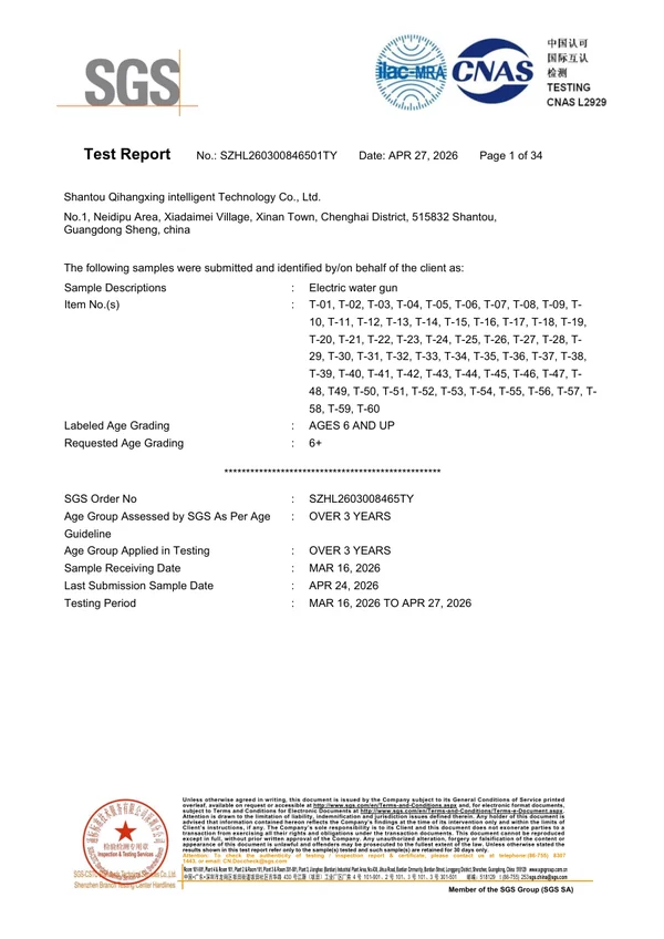 ASTM / CPSIA test report