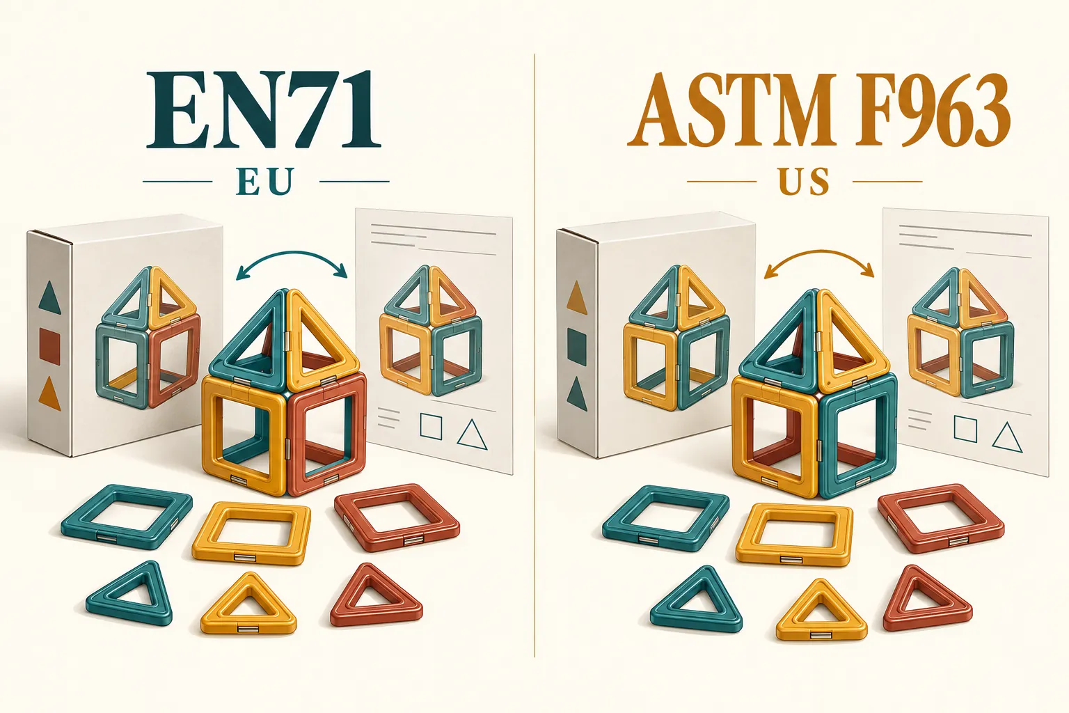 Explanatory diagram for Magnetic toy reports: checking that the tested design matches the ordered set